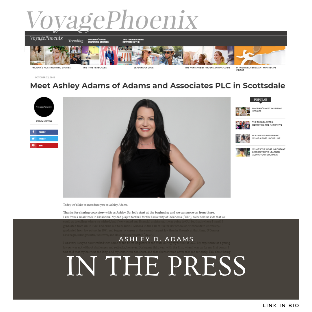 IN THE PRESS: Ashley D. Adams Featured in VoyagePhoenix Magazine | Adams &  Associates, PLC